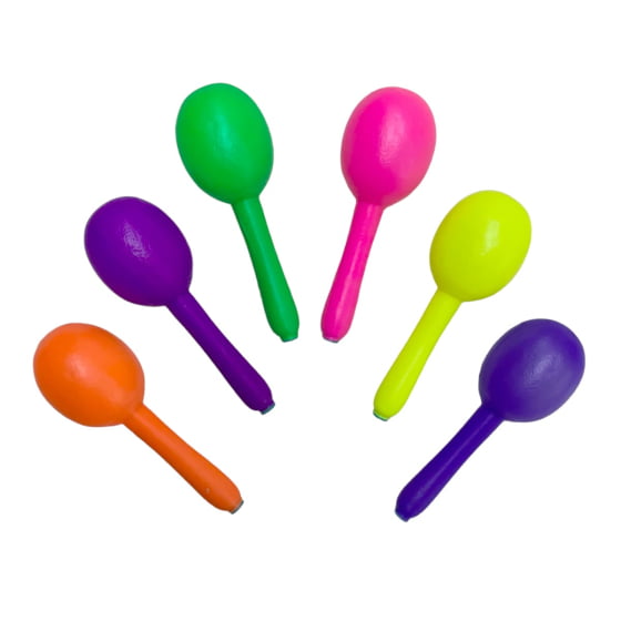 Maraca De Plástico Colorida - Kit C/ 20 Melhor Preço!