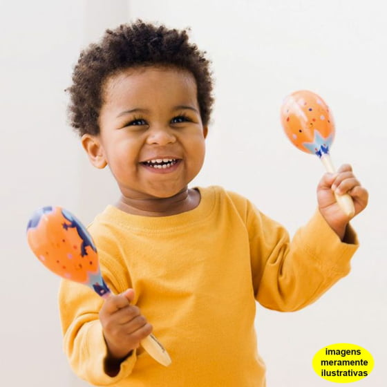 Maraca De Plástico Colorida - Kit C/ 20 Melhor Preço!
