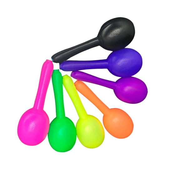 Maraca De Plástico Colorida - Kit C/ 20 Melhor Preço!
