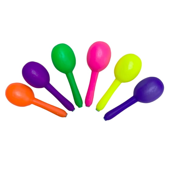 Maraca De Plástico Colorida Kit Com 15 Melhor Preço Do Site!