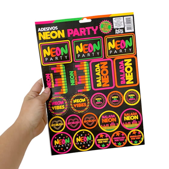 Adesivos Neon Party Cores
