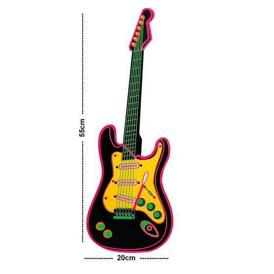 Kit Painel Decorativo Guitarra Notas Musicais Neon
