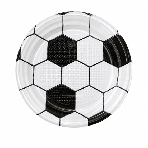 Prato de Bolo Descartável 15 cm Tema Futebol - 10 unidades Prato de Bolo Descartável 15 cm Tema Futebol - 10 unidades