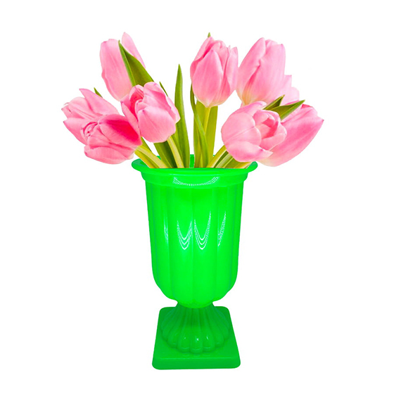 Vaso Plástico Decorativo Verde Neon
