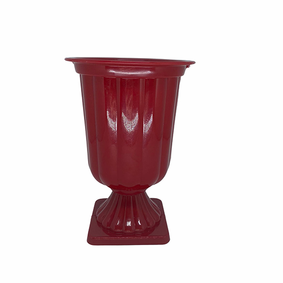 Vaso Plástico Decorativo Vermelho