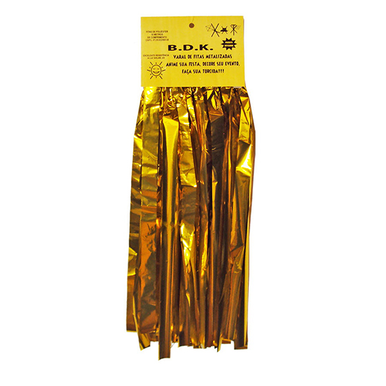 Varal de Fitas Metalizadas com 10 metros Dourado