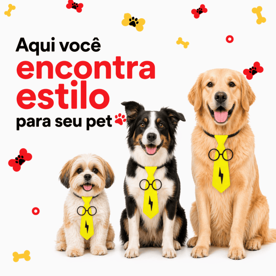 Gravatas Divertidas Para Pets - Pacote com 10 unidades