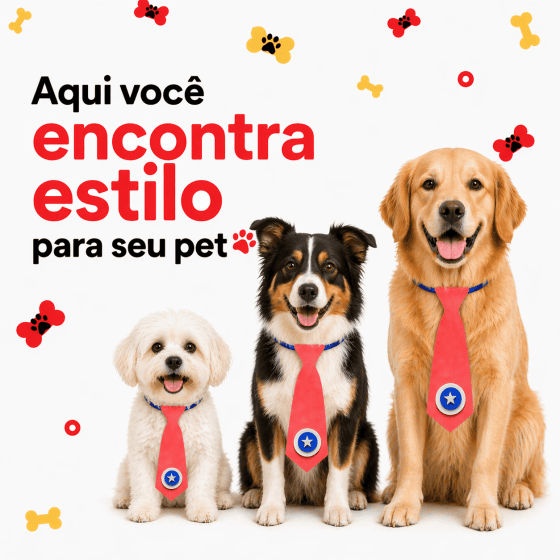 Gravatas Divertidas Para Pets - Pacote com 10 unidades