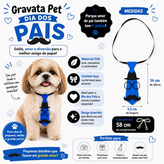 Gravatas Divertidas Para Pets - Pacote com 10 unidades