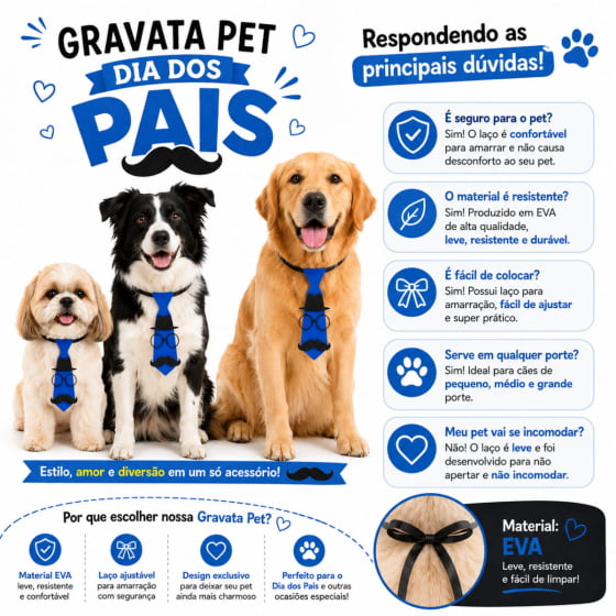 Gravatas Divertidas Para Pets - Pacote com 10 unidades