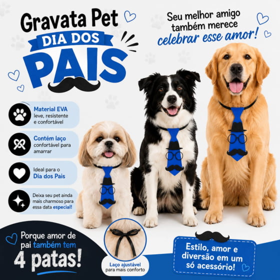 Gravatas Divertidas Para Pets - Pacote com 10 unidades