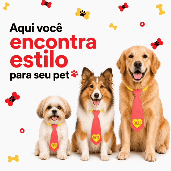 Gravatas Divertidas Para Pets - Pacote com 10 unidades