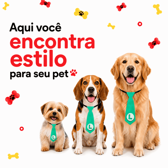 Gravatas Divertidas Para Pets - Pacote com 10 unidades