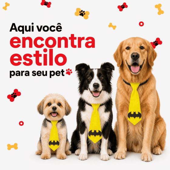 Gravatas Divertidas Para Pets - Pacote com 10 unidades