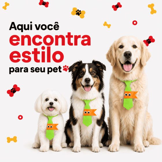 Gravatas Divertidas Para Pets - Pacote com 10 unidades