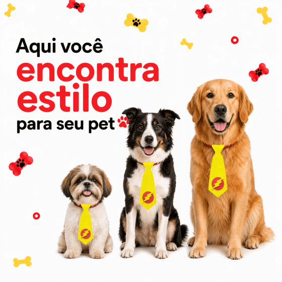 Gravatas Divertidas Para Pets - Pacote com 10 unidades