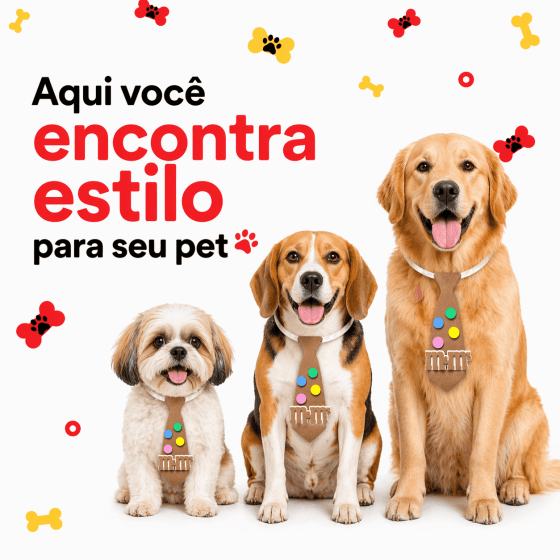 Gravatas Divertidas Para Pets - Pacote com 10 unidades