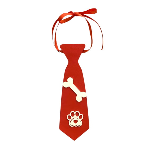 Kit Com 2 Gravatas Ossinho E Patinha Para Pets Cães E Gatos
