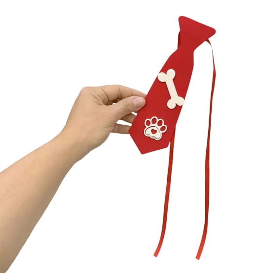 Kit Com 2 Gravatas Ossinho E Patinha Para Pets Cães E Gatos