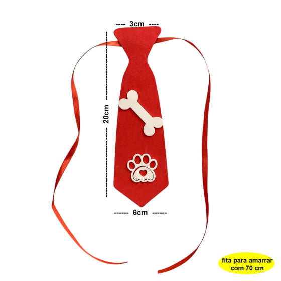 Kit Com 2 Gravatas Ossinho E Patinha Para Pets Cães E Gatos