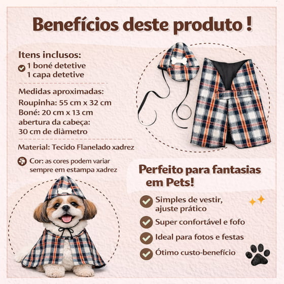 Kit Detetive para Pets Pequeno e Médio Porte