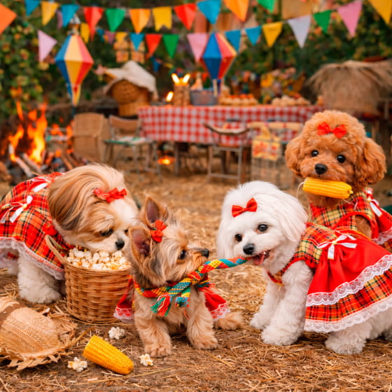 Vestido Junino Xadrez Pet Pequeno Porte