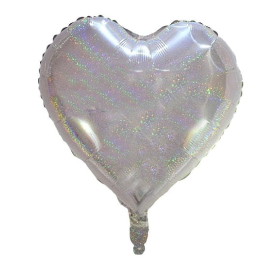 Balão Metalizado Coração 18 Polegadas Holográfico
