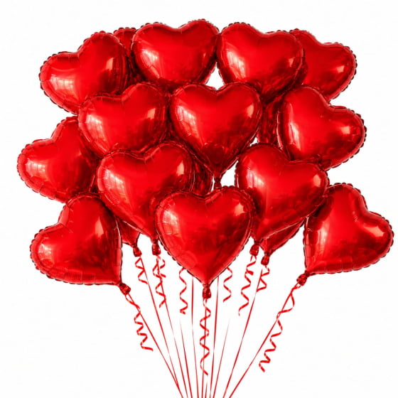 Balão Metalizado Coração Vermelho 18" polegadas