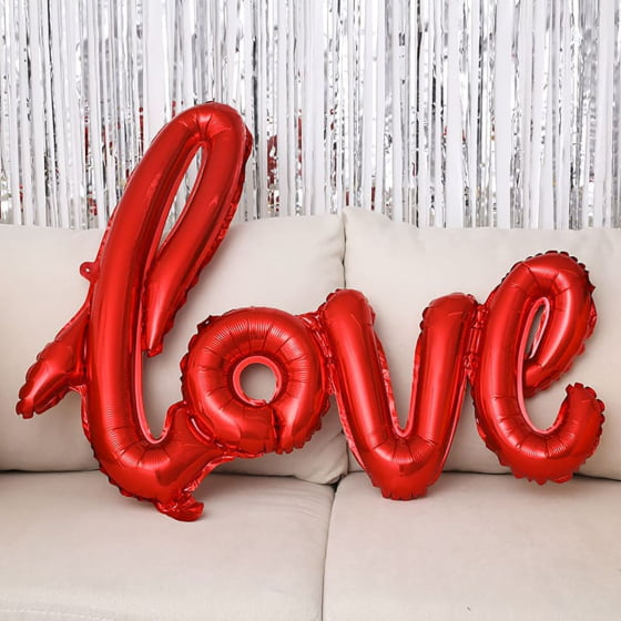 Balão Metalizado Escrita Love 100 cm