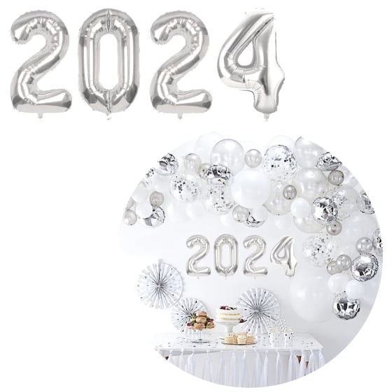 Kit Balão Metalizado Pequeno Réveillon 2024