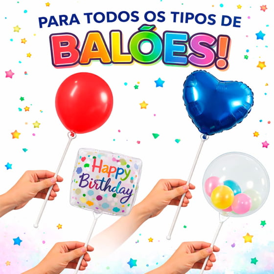 Vareta de Plástico para Balões 40 cm Transparente