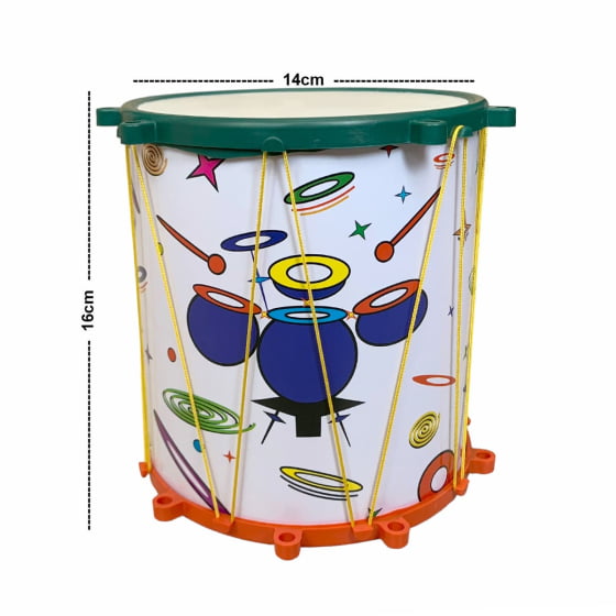 Instrumento Mini Bateria de Brinquedo Infantil 17 Peças