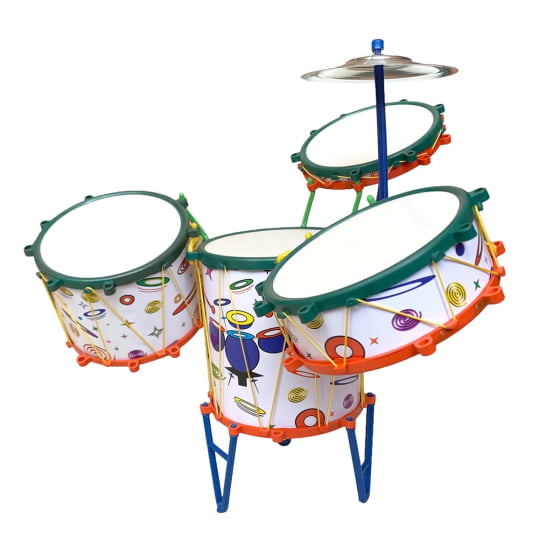 Instrumento Mini Bateria de Brinquedo Infantil 17 Peças