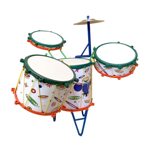 Instrumento Mini Bateria de Brinquedo Infantil 17 Peças