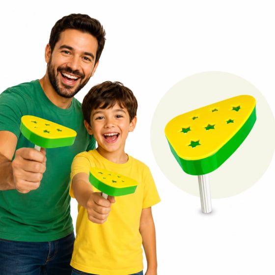 Reco Reco Takanakatraka Faz Barulho ao Girar Verde e Amarelo - Unidade
