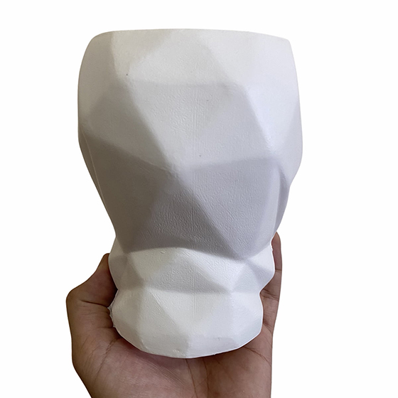 Cachepot 3D Plástico Fosco Branco