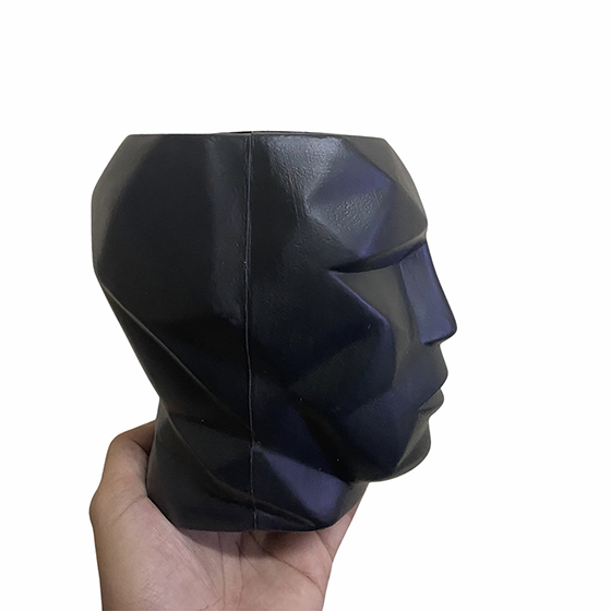 Cachepot 3D Plástico Fosco Preto