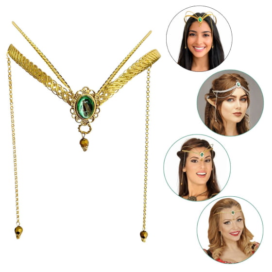 Acessório Tiara Elfica Fada Medieval Dourada