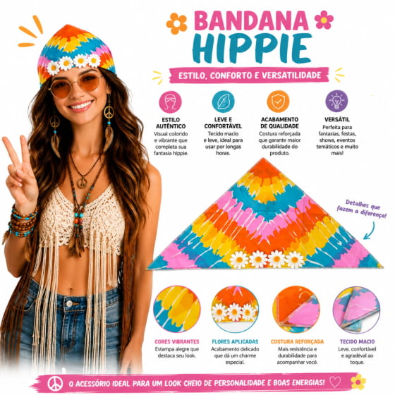 Bandana Colorida Hippie Tye Dye Bandana Colorida Hippie Tye Dye