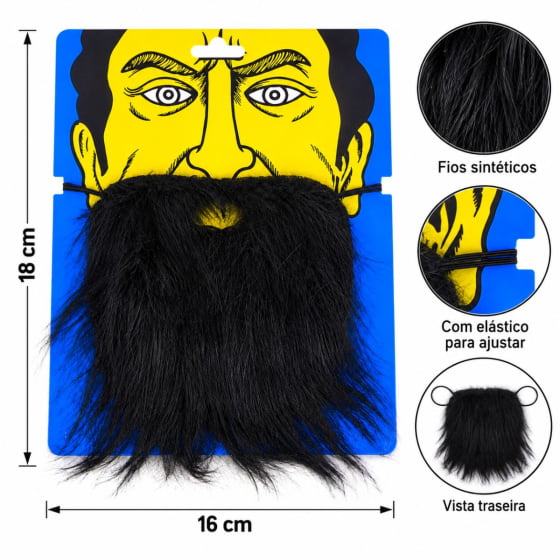 Barba Postiça para Fantasia Escolha a Cor