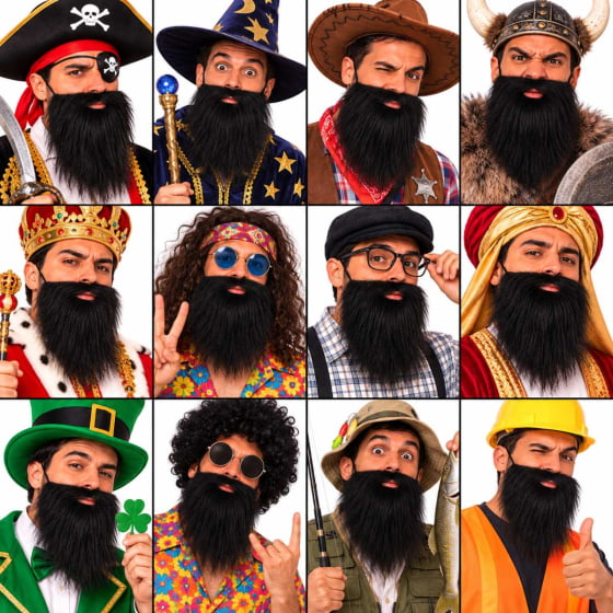 Barba Postiça para Fantasia Escolha a Cor