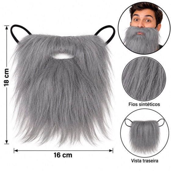 Barba Postiça para Fantasia Escolha a Cor