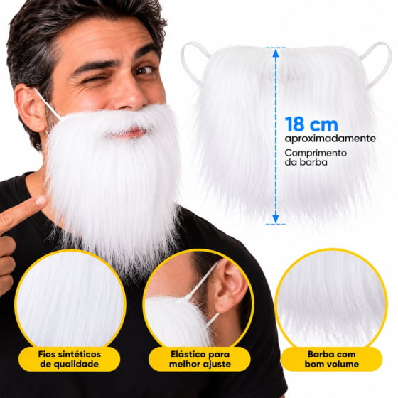 Barba Postiça para Fantasia Escolha a Cor