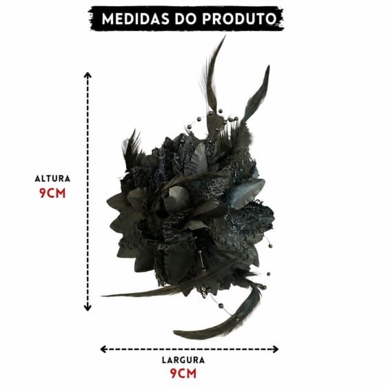 Broche Presilha Flores e Penas Espanhola Fantasia Cosplay