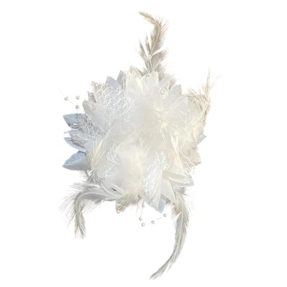 Broche Presilha Flores e Penas Espanhola Fantasia Cosplay