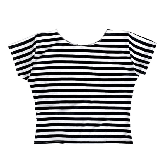 Camiseta T-Shirt Blusinha Listrada Preto e Branco Fantasia