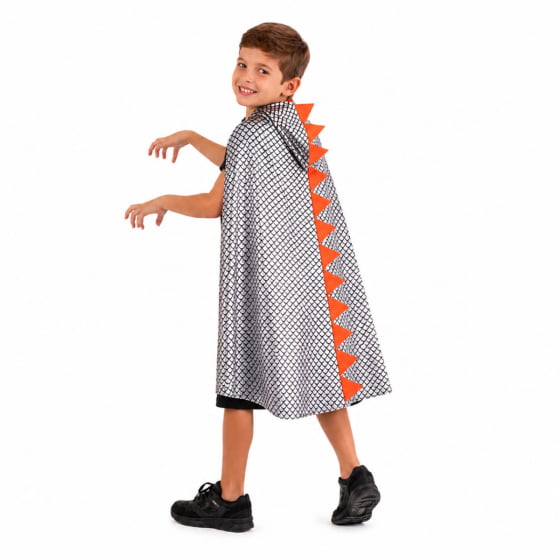 Capa Dinossauro Escama com Capuz Infantil Escolha Cor