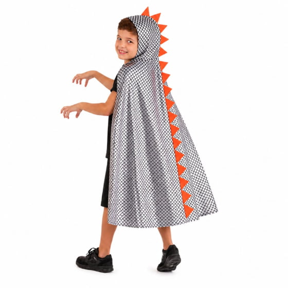 Capa Dinossauro Escama com Capuz Infantil Escolha Cor