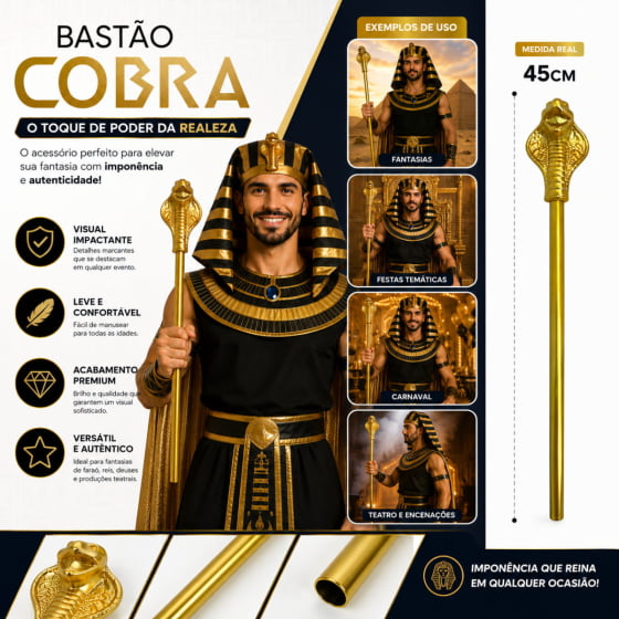 Cetro Egípcio para Fantasia Faraó