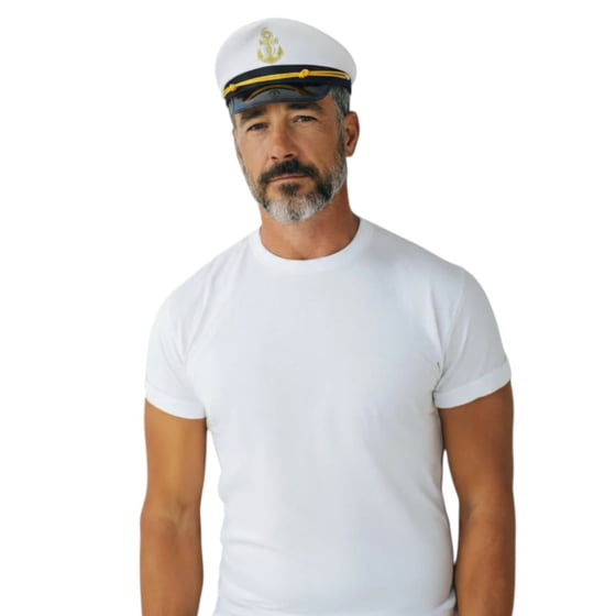 Chapéu Quepe de Marinheiro Luxo Fantasia Cosplay
